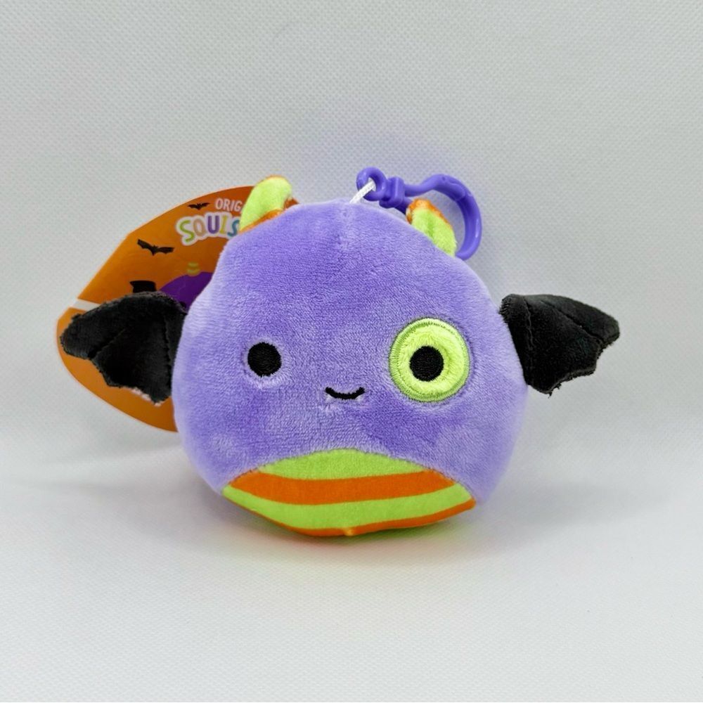 Squishmallows‎ Blaze the Halloween Bat Clip Plushie Bag Charm New with Tags